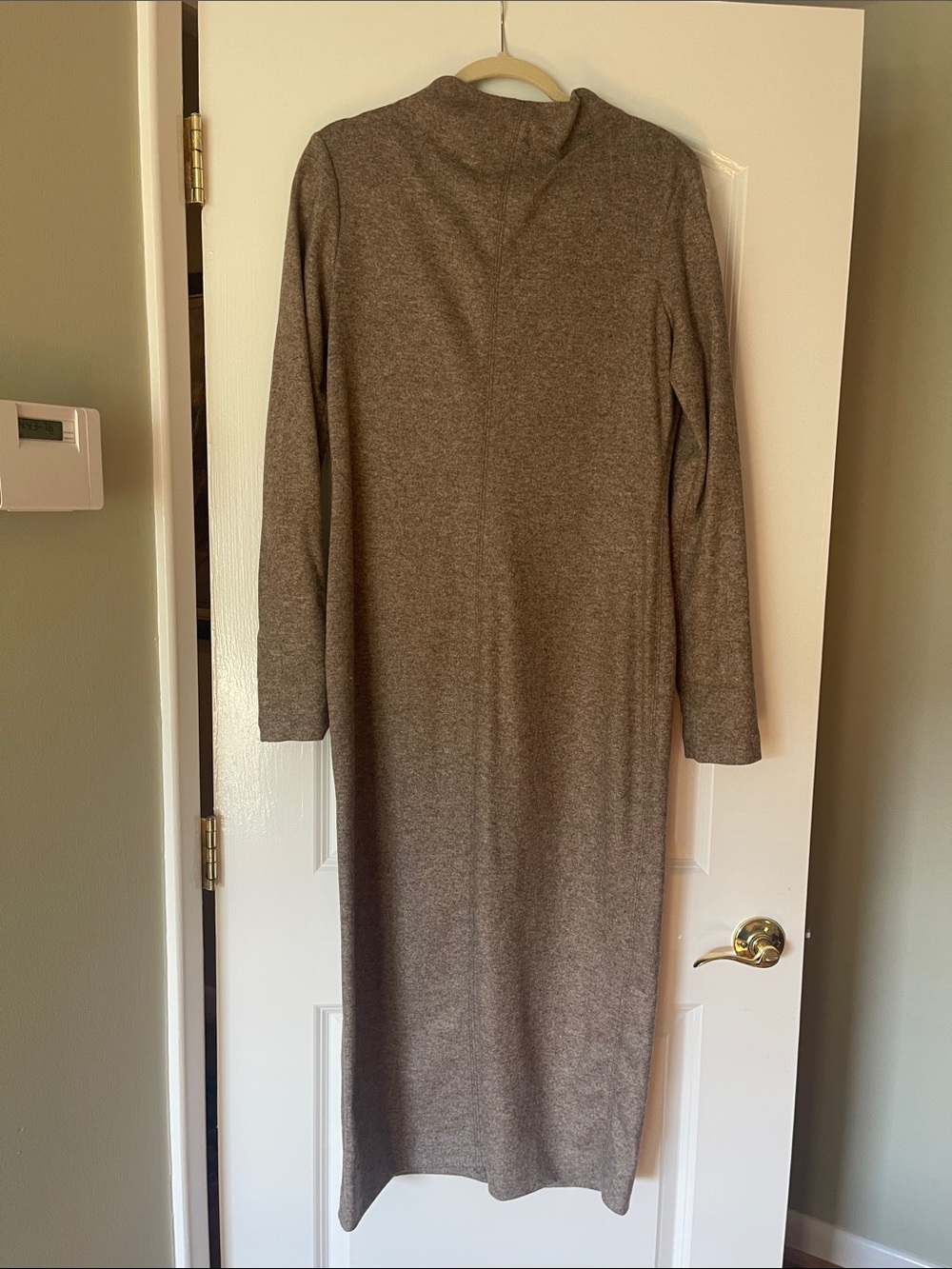 Zara Long Sleeve Midi Dress in Taupe